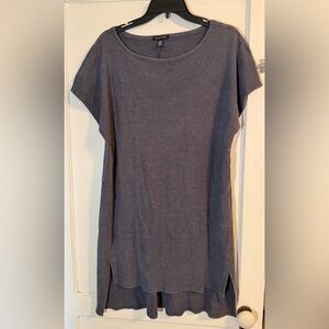 Eileen Fisher Charcoal Ribbed Knit Top